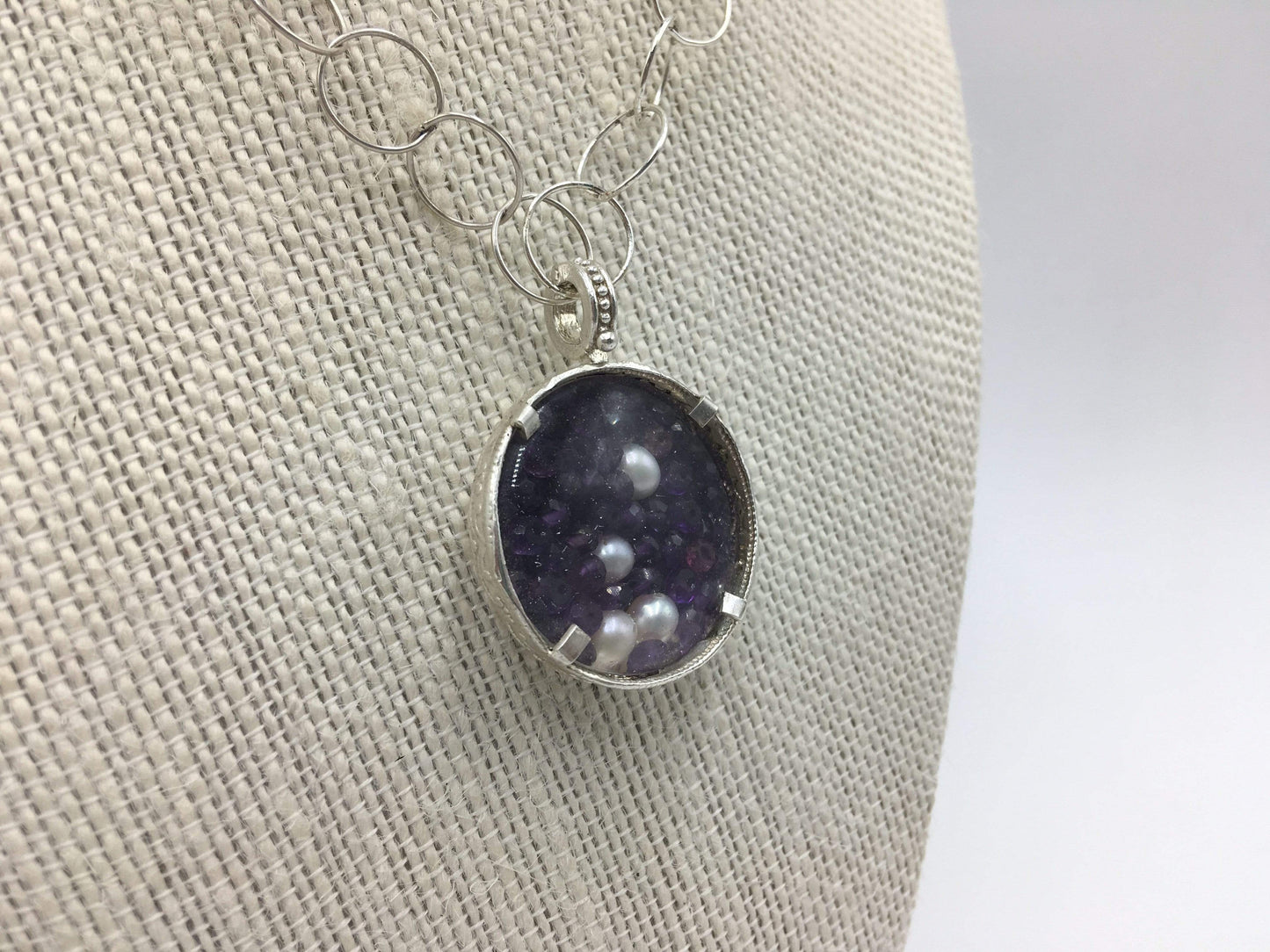 Purple Tanzanite & Pearls Lost in Lace