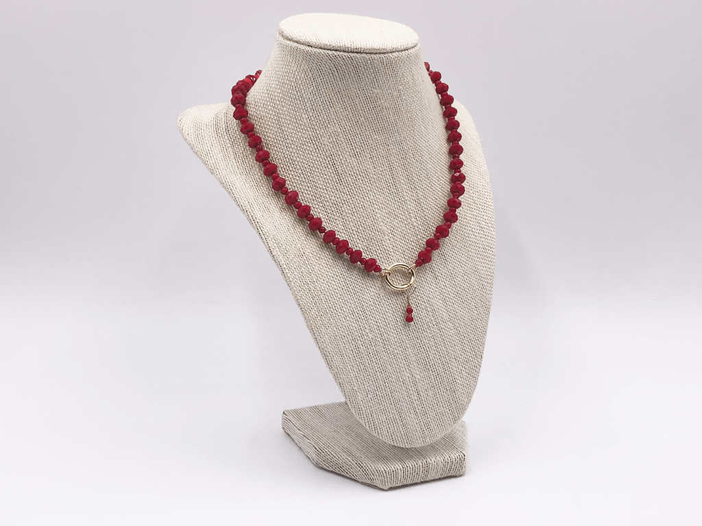 Beaded Red Crystals with Touch of Orange