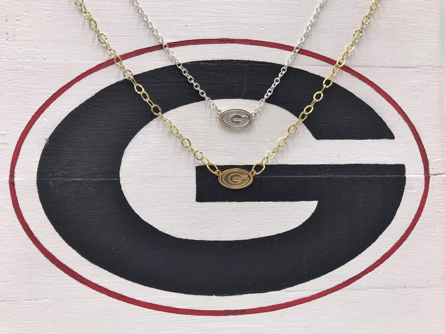 Rye Garnets Necklace, Georgia Bulldogs Necklace, Green Bay Packers Necklace, Grambling State University Tigers Necklace, Greenwood Eagles Necklace