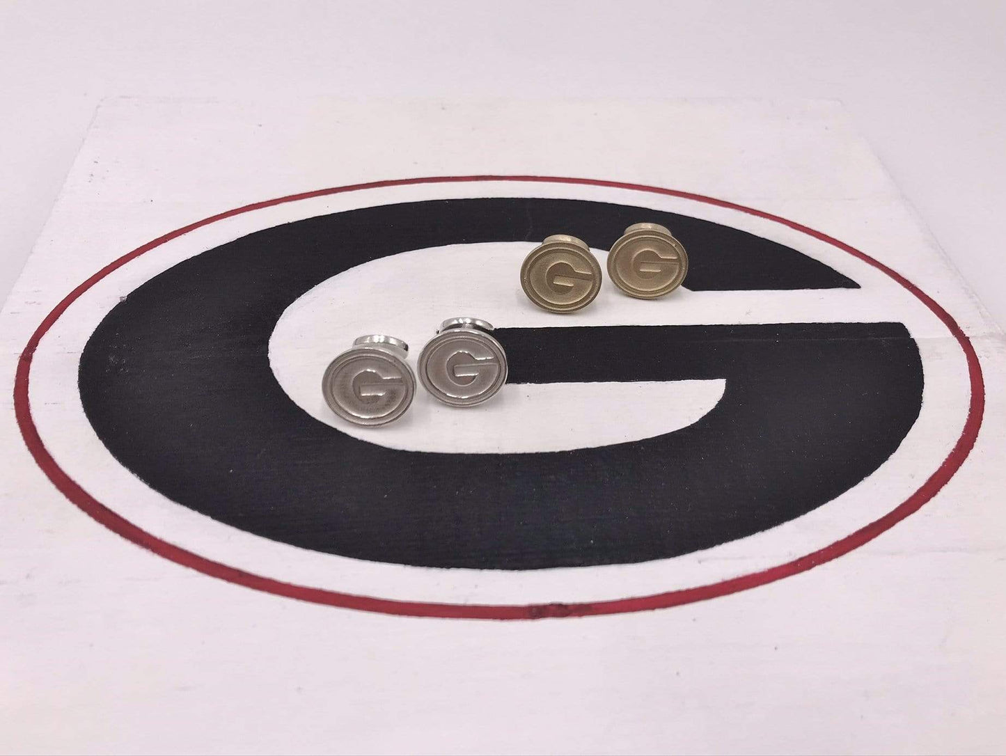 Rye Garnets Cuff Links, Georgia Bulldogs Cuff Links, Green Bay Packers Cuff Links, Grambling State University Tigers Cuff Links, Greenwood Eagles Cuff Links