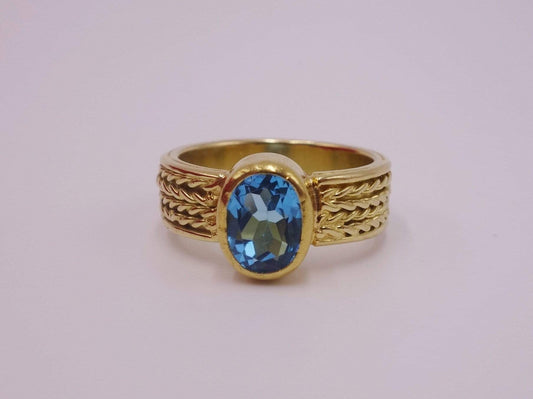 Blue Topaz Gold Ring