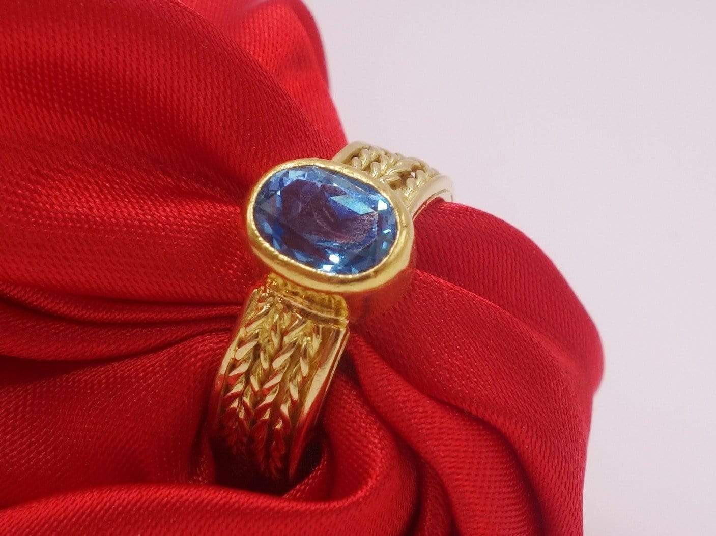 Blue Topaz Gold Ring