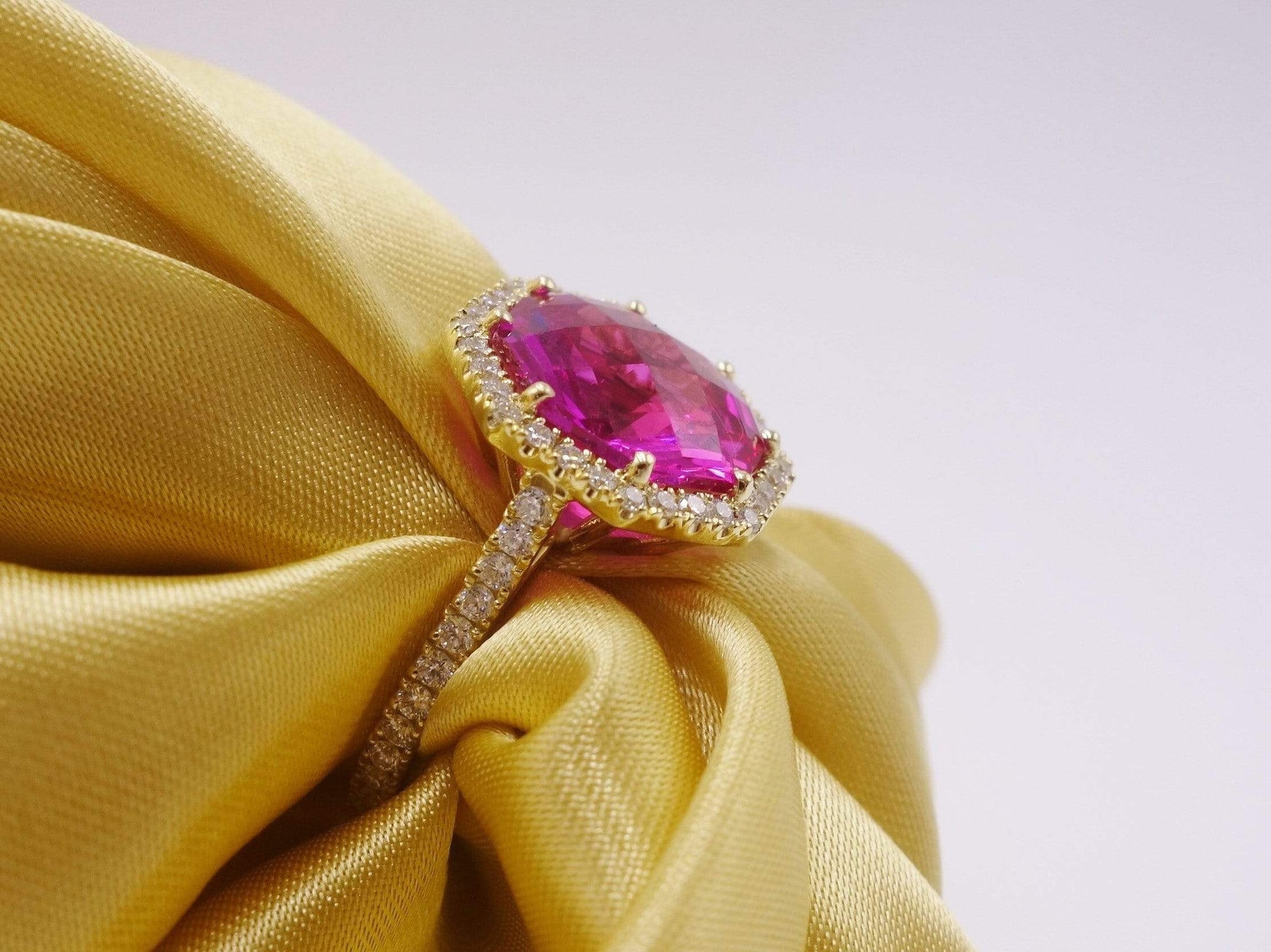 Pink Tourmaline and Diamond Ring