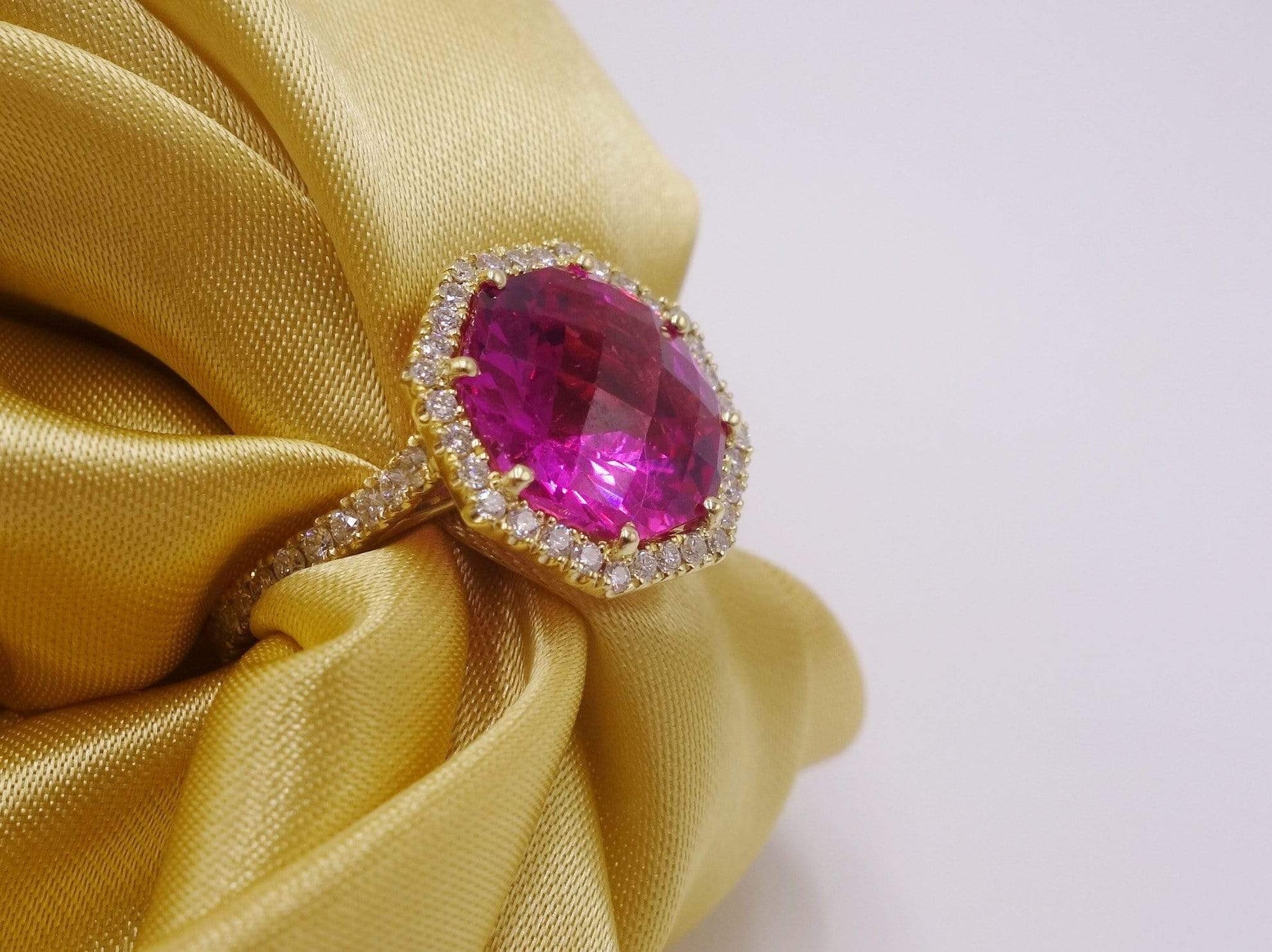 Pink Tourmaline and Diamond Ring