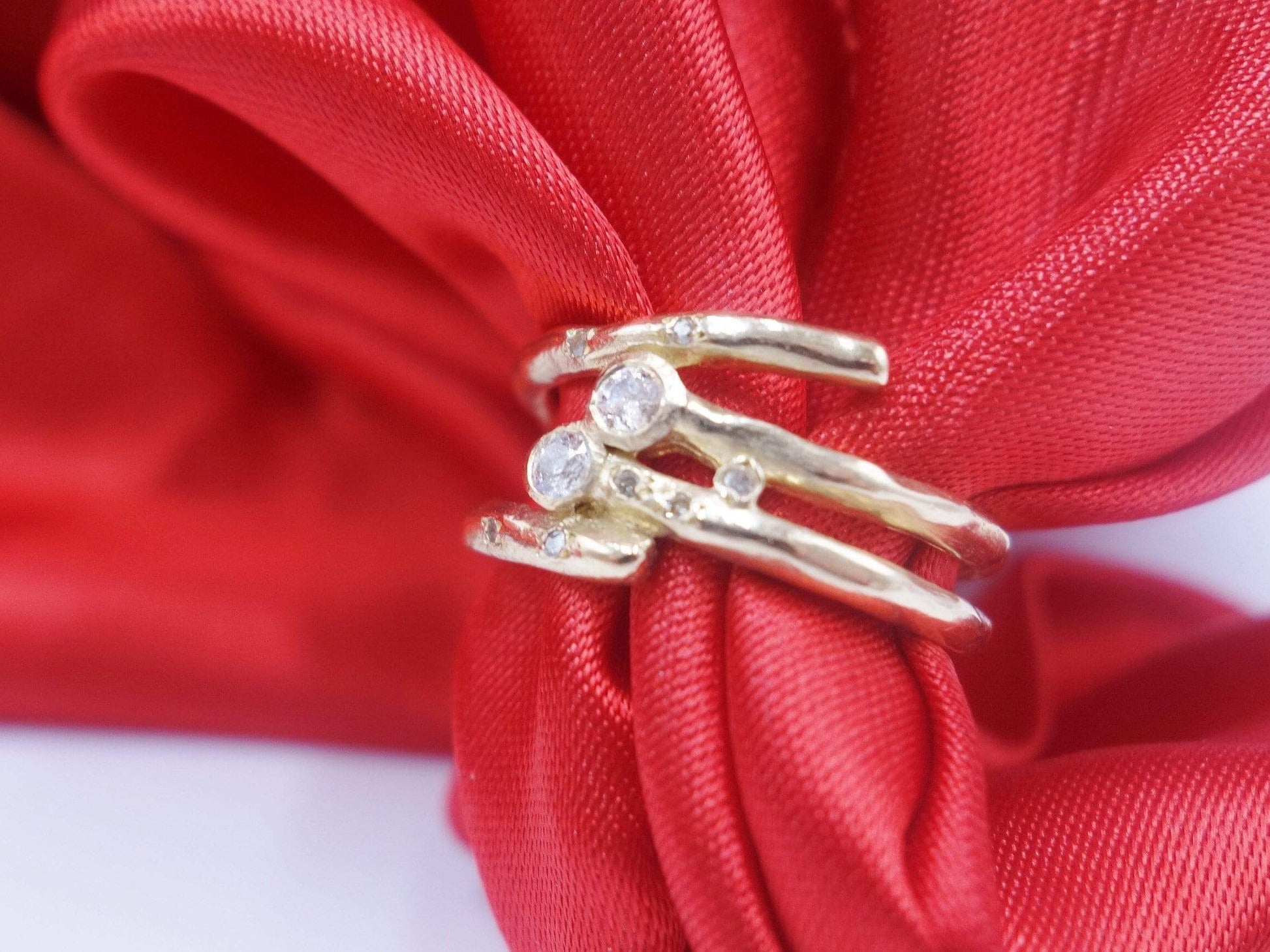 Gold Ring with Two Diamonds