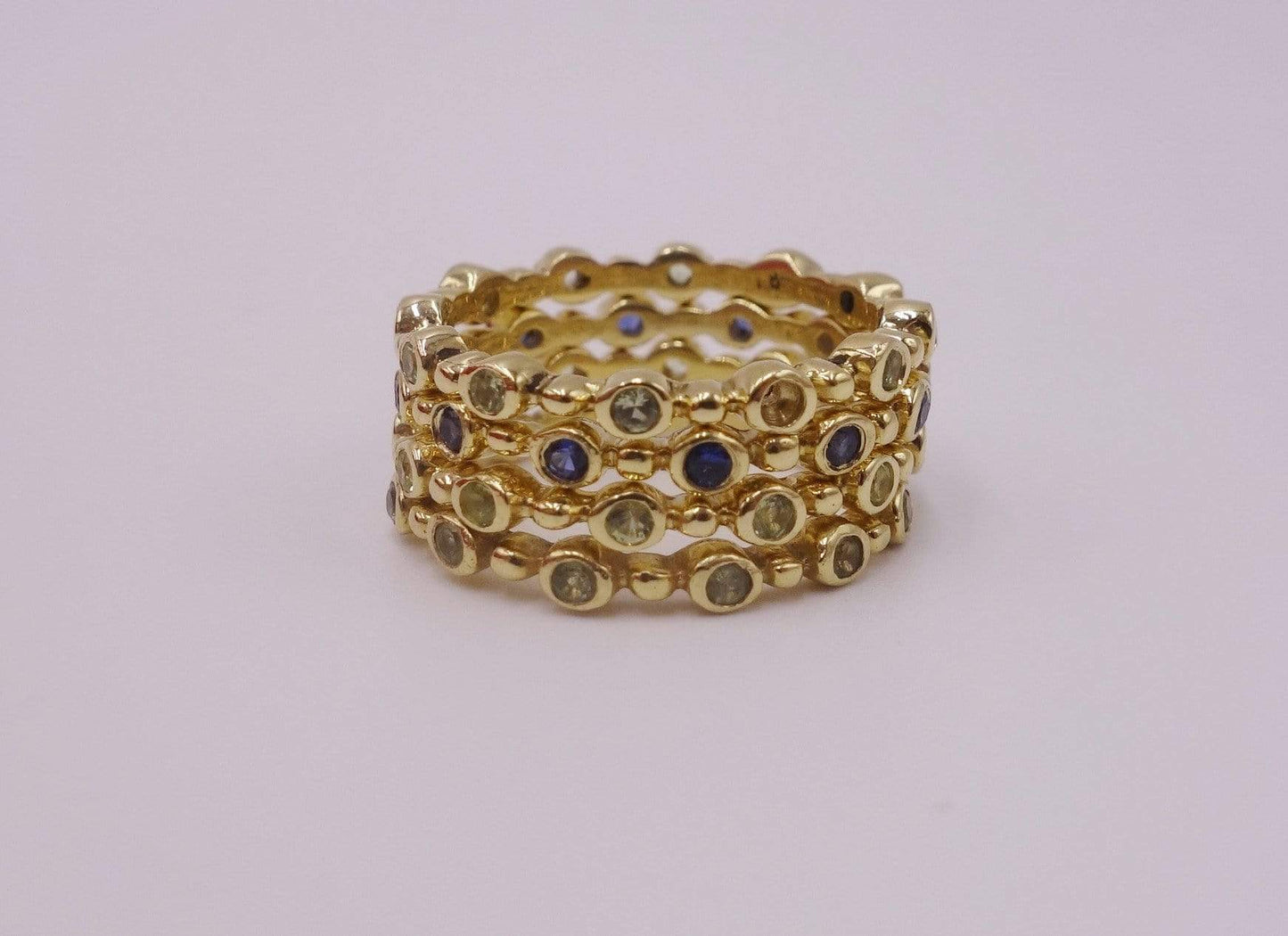 Unending Circle Gold Ring with Rubies