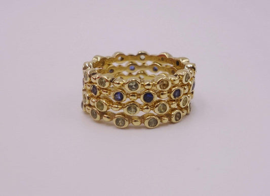 Unending Circle Gold Ring with Rubies