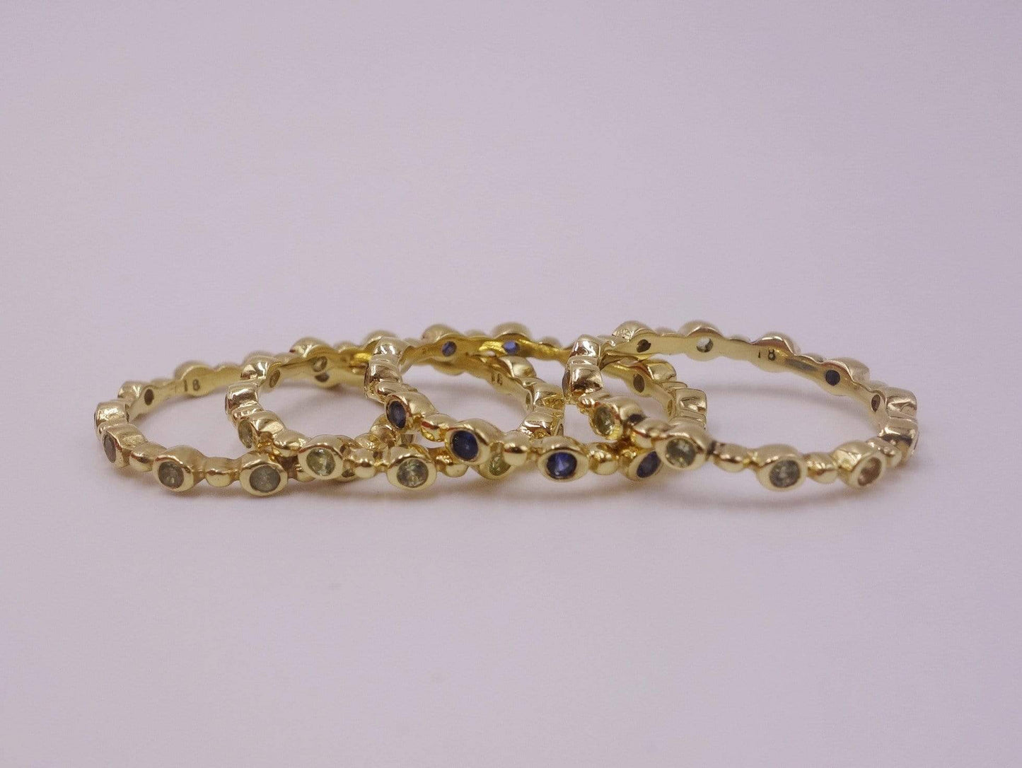Unending Circle Gold Ring with Sapphires