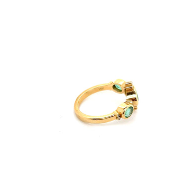 Emerald#Delight#Diamond#Accented#ring#18KtGold#InspiredByByzantineArchitecture#Jewelry#2024#Organic#OneOfAKind#