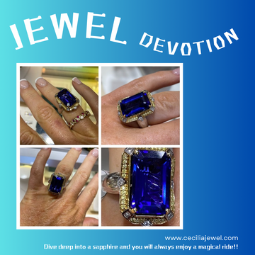 Glorious Sapphire, ring in 18 karat gold
