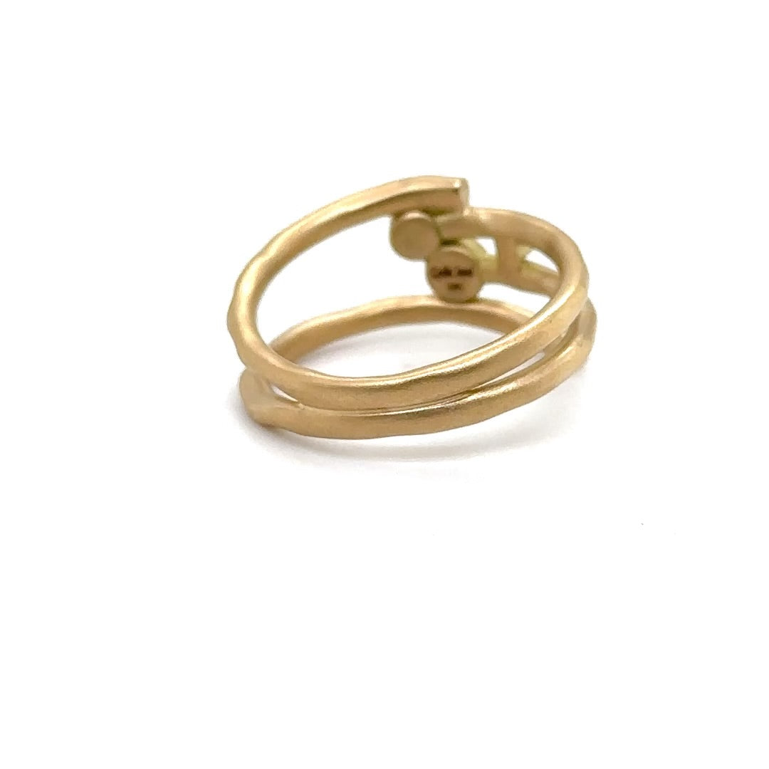 Fantastical Twig ring with diamonds to sit like dew drops