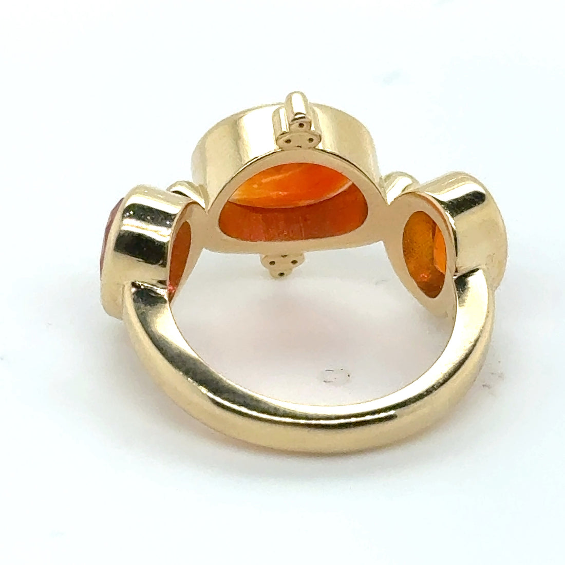 Fire Opal Gold Ring with Diamonds