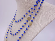 Unique Long Blue-Topaz Necklace