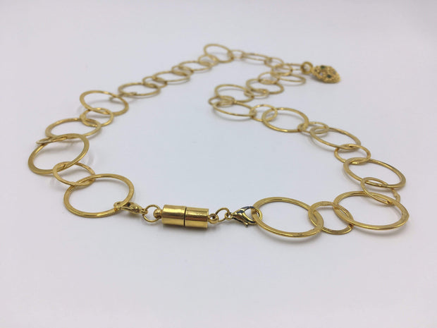 Gold Circular Chain with Magnetic Clasp