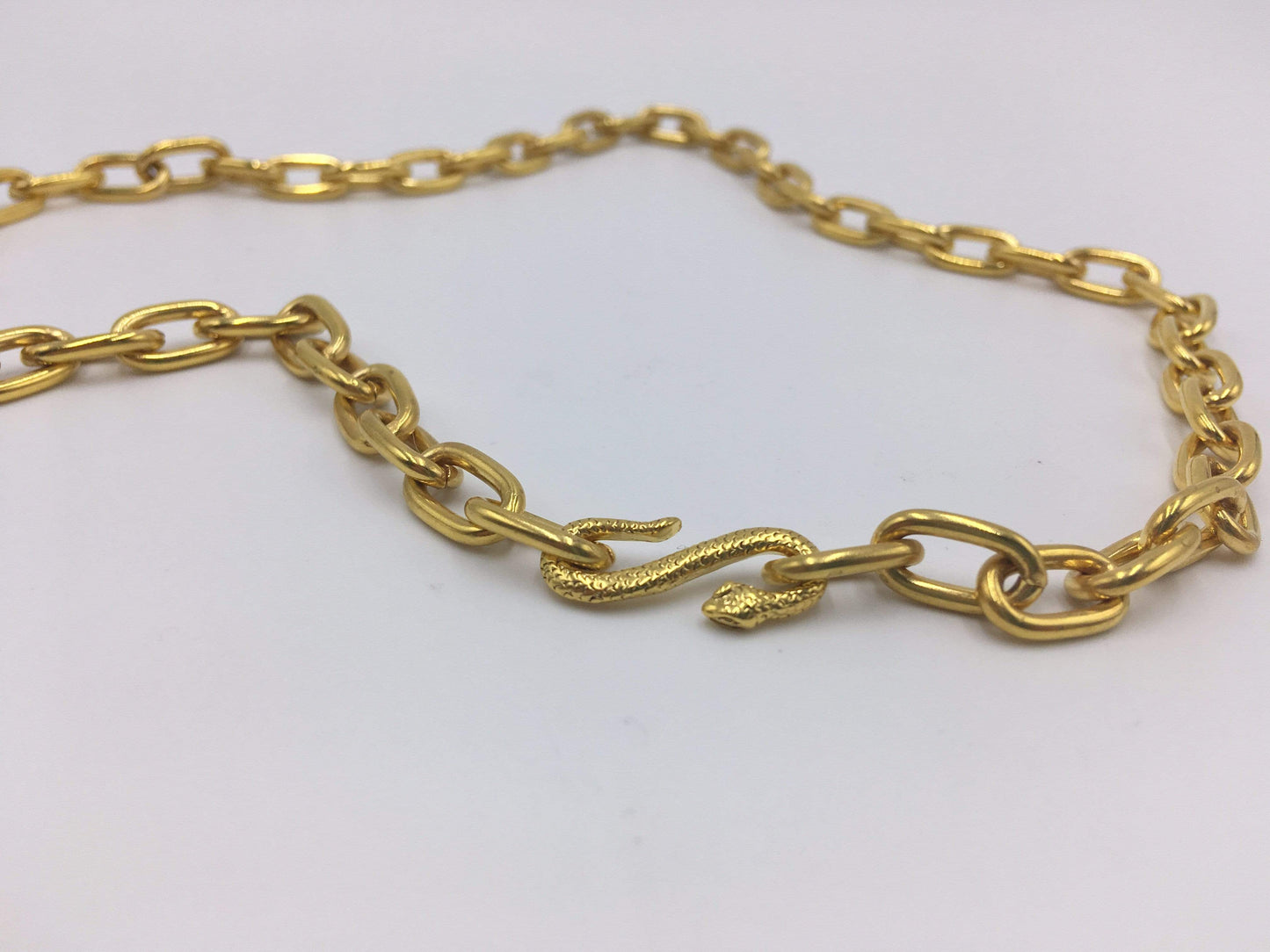 Heavy Golden Chain with Snake Closure