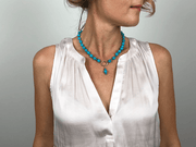 Beaded Double Blue Agate