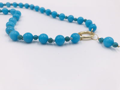 Beaded Double Blue Agate