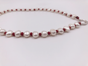 Beaded Antique Pearls with Red Crystal Twist