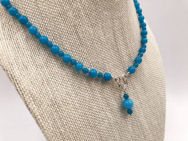 Beaded Blue Agate Mini