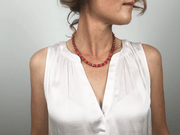 Beaded Red Crystals with Touch of Orange