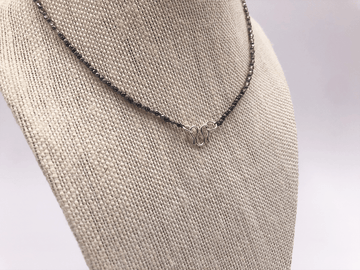 Beaded Sparkling Silver Crystals