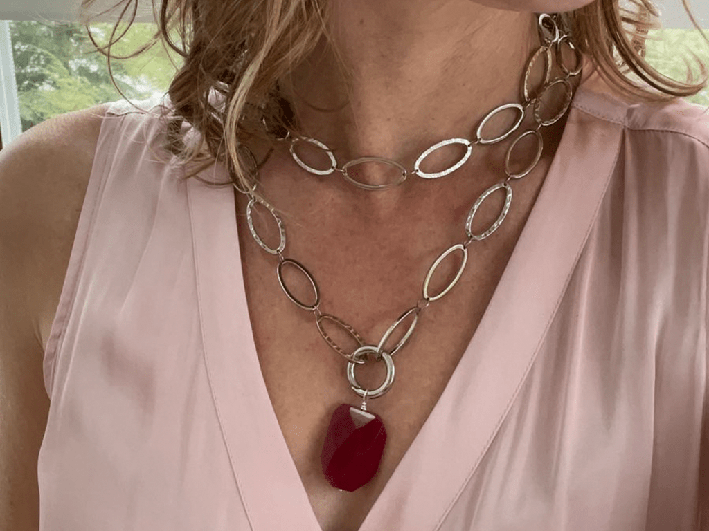 Silver Oval Loop