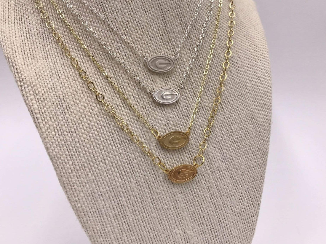 Rye Garnets Necklace,  Georgia Bulldogs Necklace, Green Bay Packers Necklace, Grambling State University Tigers Necklace, Greenwood Eagles Necklace