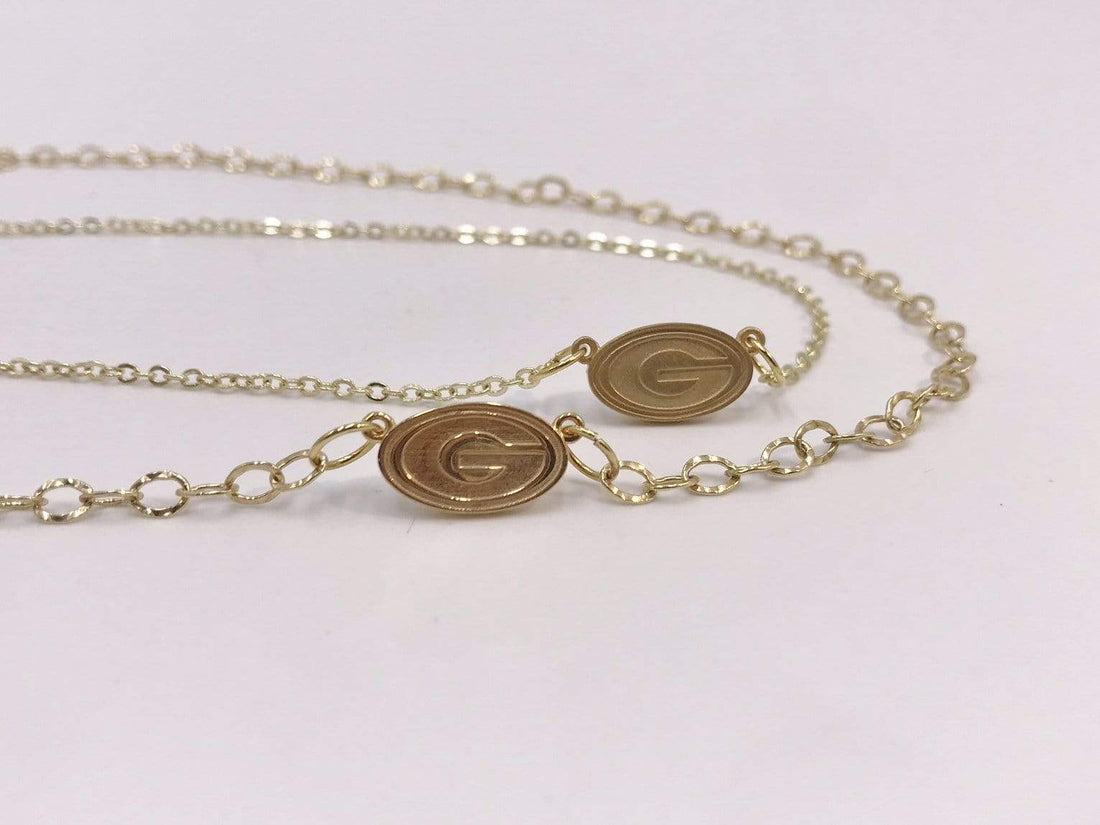 Rye Garnets Necklace,  Georgia Bulldogs Necklace, Green Bay Packers Necklace, Grambling State University Tigers Necklace, Greenwood Eagles Necklace