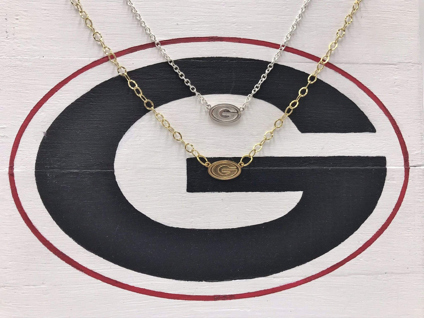 Rye Garnets Necklace,  Georgia Bulldogs Necklace, Green Bay Packers Necklace, Grambling State University Tigers Necklace, Greenwood Eagles Necklace