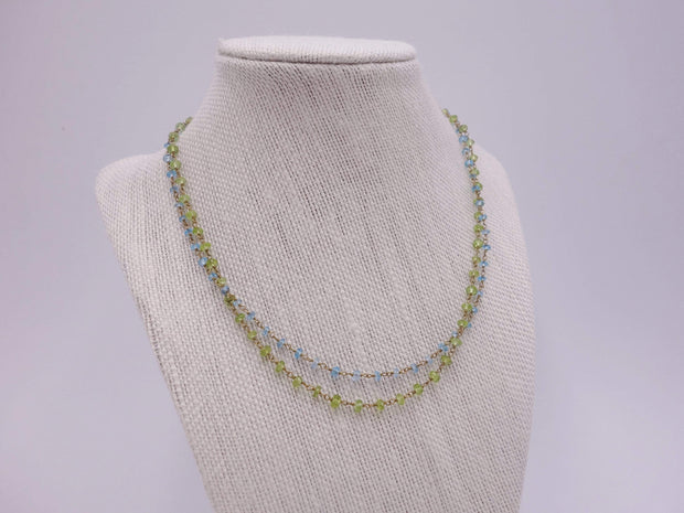 Peridot and Blue Topaz Necklace