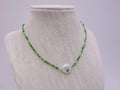 Delicate Peridot Necklace with Pearl