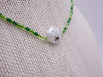 Delicate Peridot Necklace with Pearl