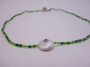 Delicate Peridot Necklace with Pearl