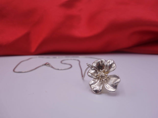 Spring Silver Flower Necklace