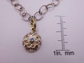 Silver Flower with Blue Topaz Center with Diamonds
