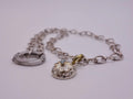Silver Flower with Blue Topaz Center with Diamonds