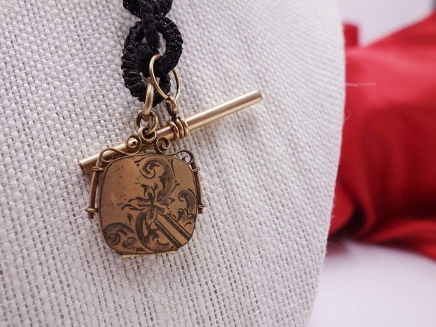 Antique Locket with Handwoven Necklace