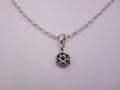 Green Sapphire Silver Flower Pendant