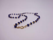 Blue topaz necklace with 18kt gold plated wire