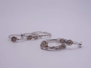 Sterling Stackables Rings with Diamonds
