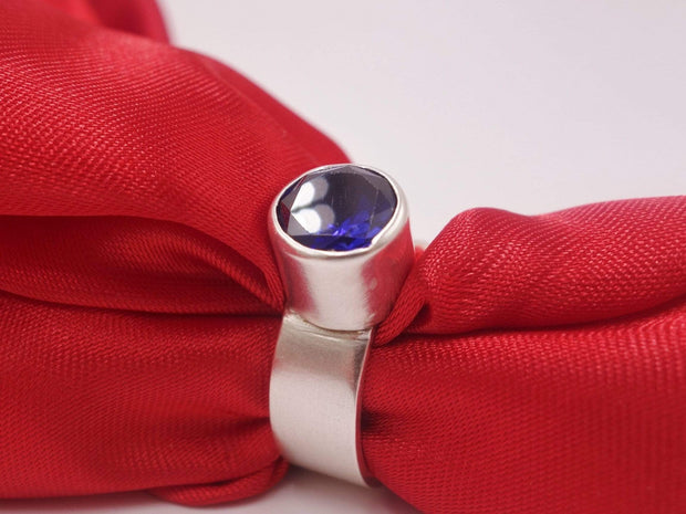 Silver Blue Crystal Ring
