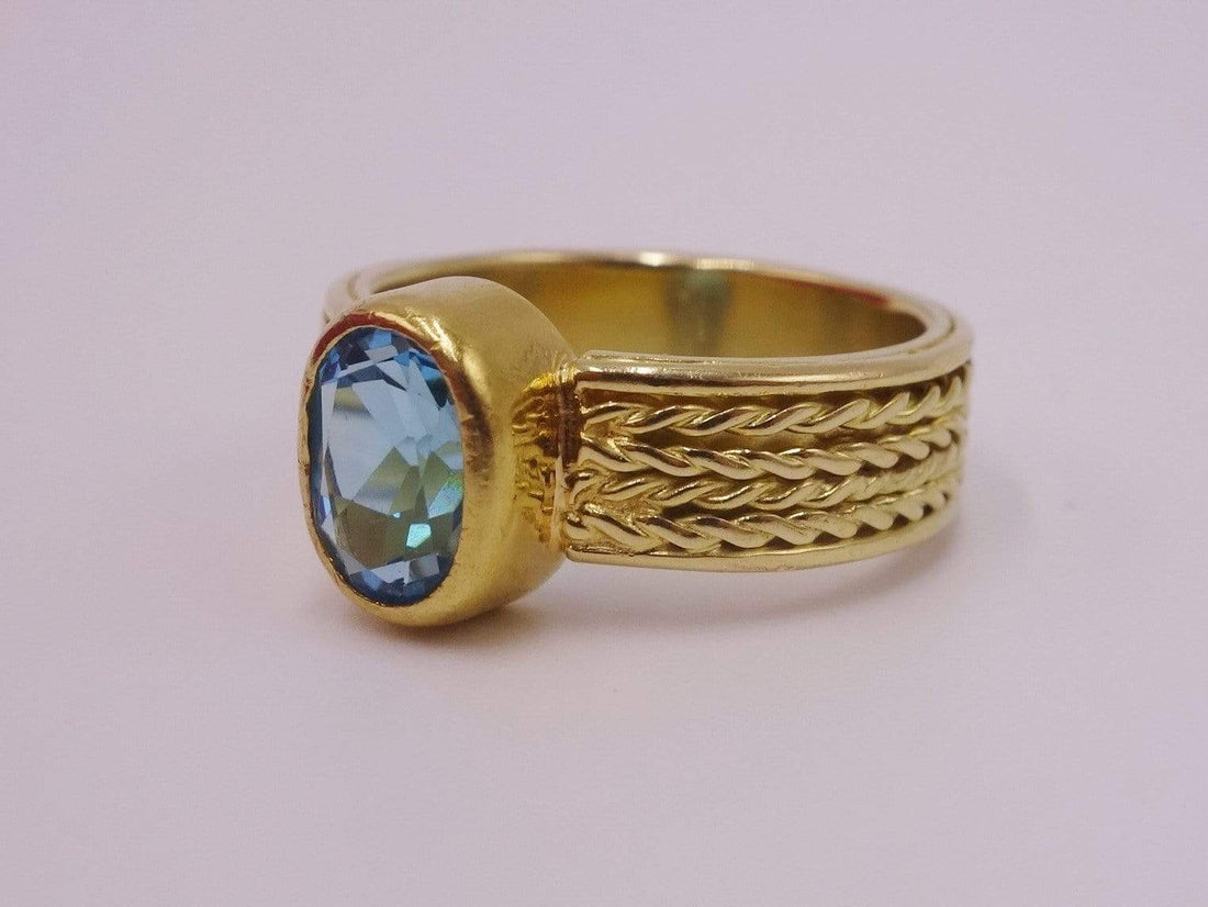 Blue Topaz Gold Ring