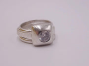 Silver Gypsy Set Crystal Ring