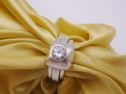 Silver Gypsy Set Crystal Ring