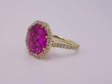 Pink Tourmaline and Diamond Ring