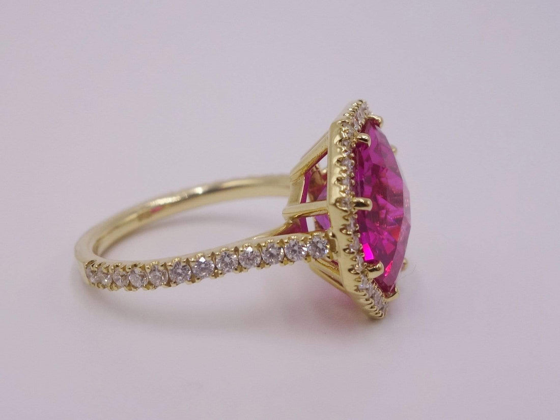 Pink Tourmaline and Diamond Ring