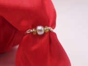 Silver and Green Pearl Ring