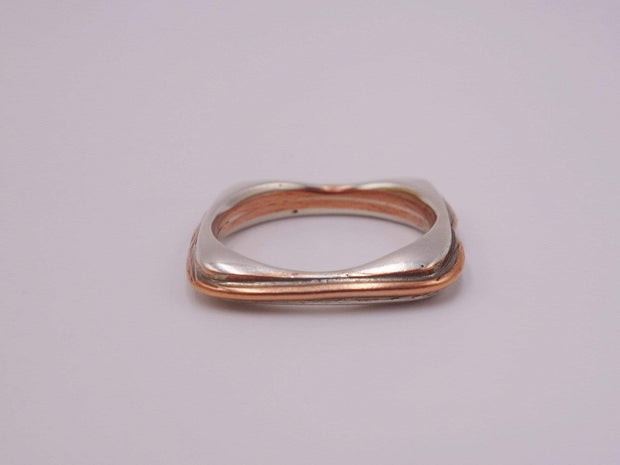 Copper and Silver Handmade Ring