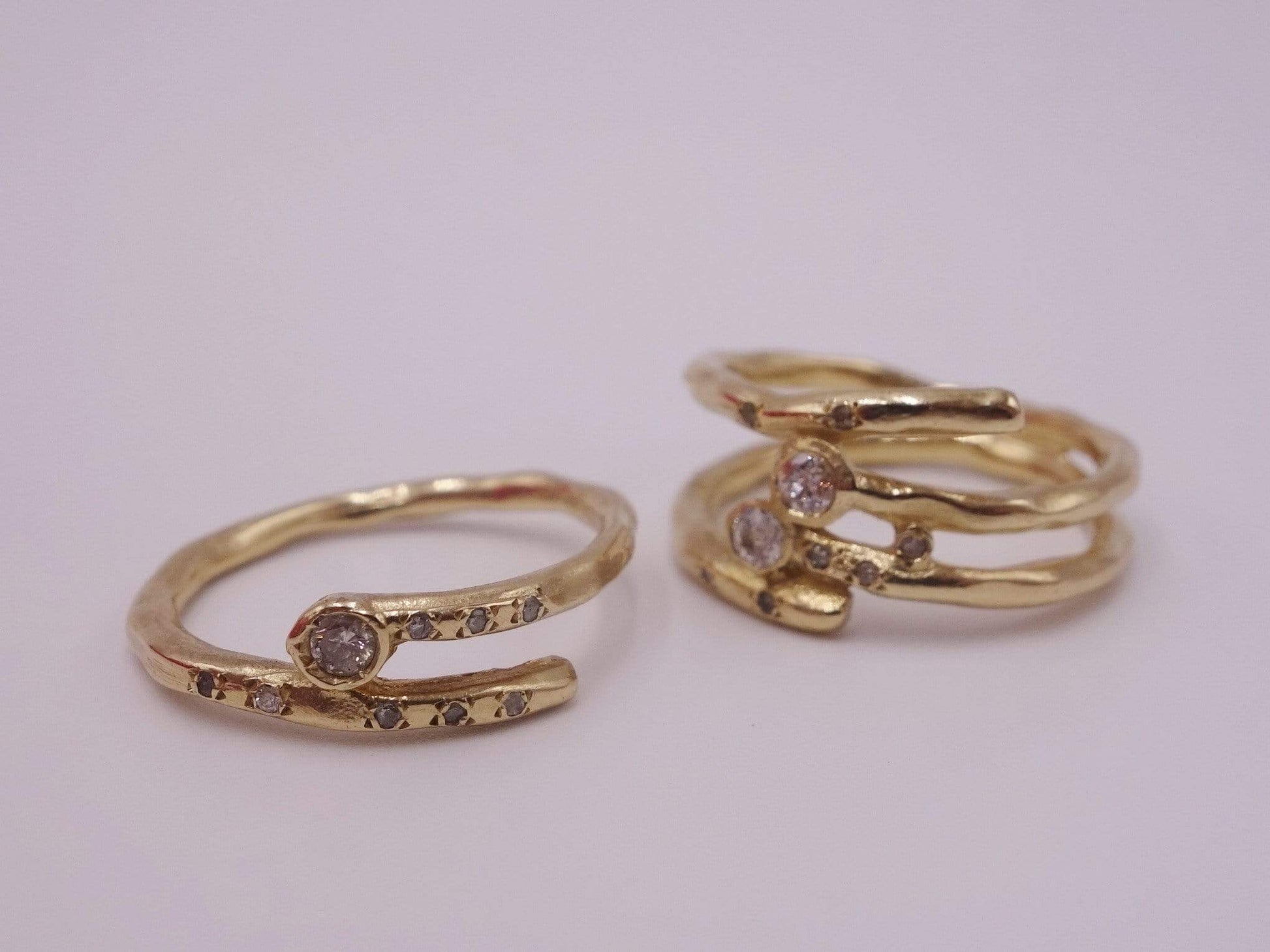 Gold Ring with Two Diamonds