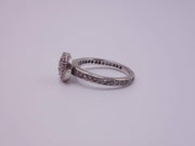 Platinum and White Gold Ring with Pave Diamonds